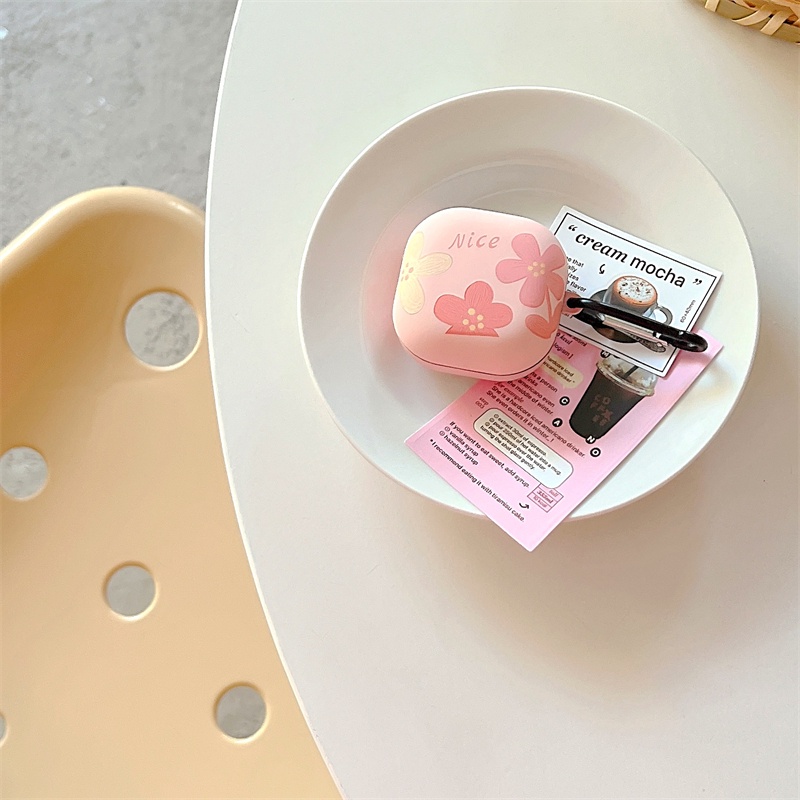 Vỏ Bảo Vệ Hộp Sạc Tai Nghe bluetooth Không Dây Samsung Galaxy Buds-2-Live-Pro Bằng tpu Mềm Nhám Hình Hoa