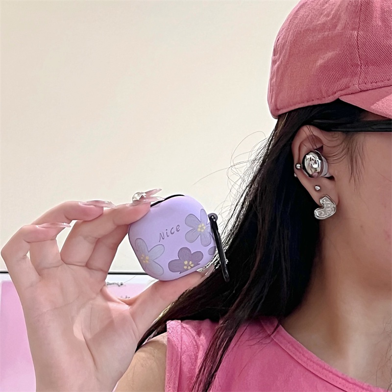 Vỏ Bảo Vệ Hộp Sạc Tai Nghe bluetooth Không Dây Samsung Galaxy Buds-2-Live-Pro Bằng tpu Mềm Nhám Hình Hoa