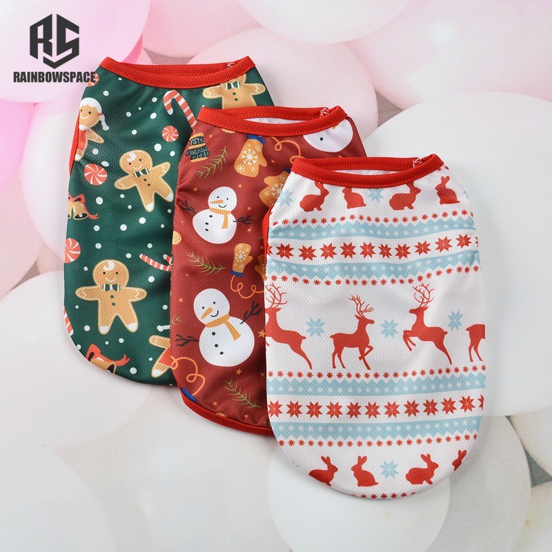 Áo Khoác Giữ Ấm Nhanh Khô Họa Tiết Hoạt Hình Phong Cách Giáng Sinh Cho Thú Cưng