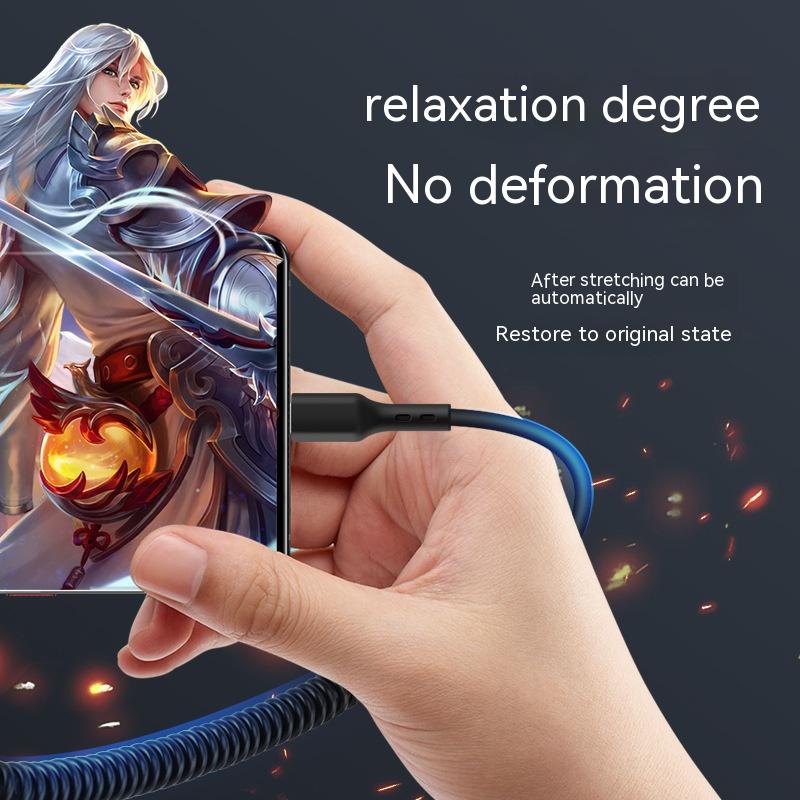 Cáp Sạc Nhanh pd20w Dạng Lò Xo Chuyên Dụng Cho Điện Thoại apple 14promax