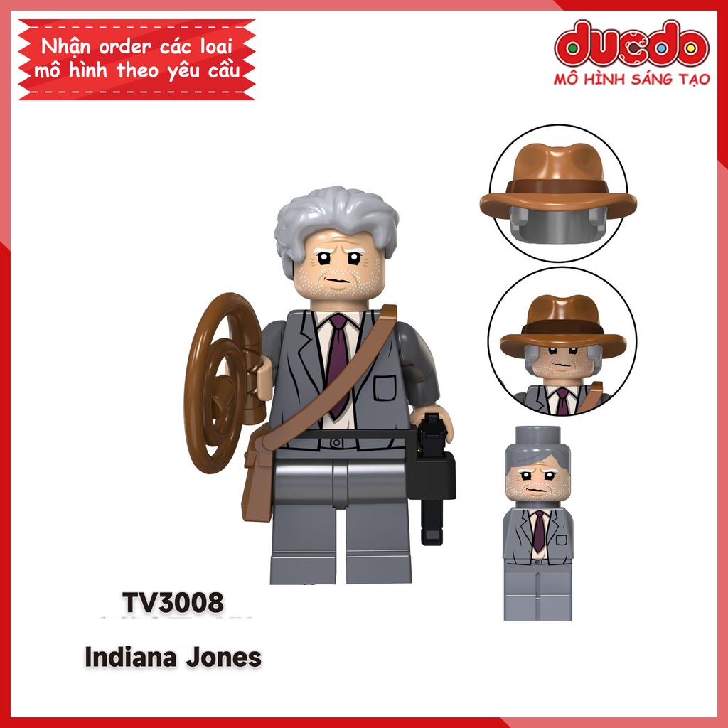 Minifigures nhân vật thợ săn kho báu Indiana Jones - Đồ chơi Lắp ghép Xếp hình Mini TV6301