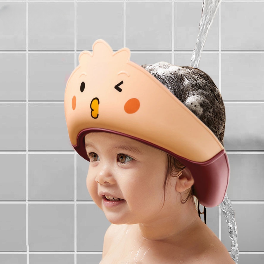Mũ Chắn Nước Gội Đầu Mềm Mại Có Thể Điều Chỉnh Kích Cỡ Cho Bé