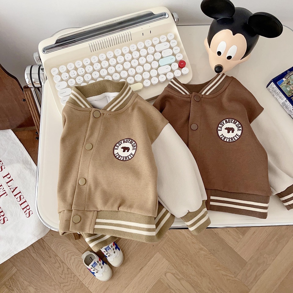 Áo Khoác Bóng Chày Thêu Chữ Thời Trang Hàn Quốc Dành Cho Bé 0-5 Tuổi