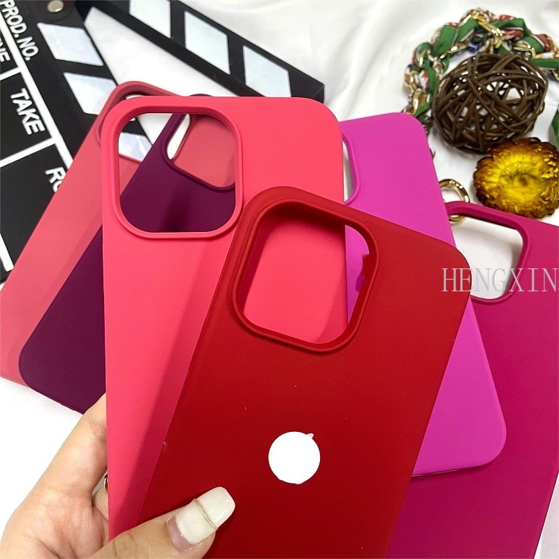 Violet Rose Red Dragon Fruit Series Liquid Silicone Phone Case Compatible with iPhone 15 Pro 14 11 12 13 Pro Max Plus Phone Case Shockproof and Anti slip Bumper Cover