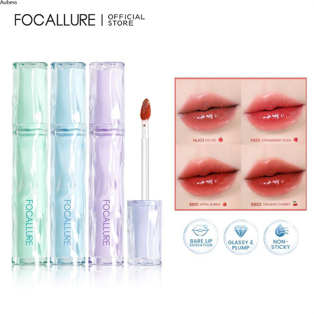 Focallure Jelly Watery Lip Tint Dưỡng Môi Tint 9 Màu Son Bóng Độ Bóng Cao Công Thức Không Dính Màu Lâu Trôi Trang Điểm Môi Chống Nhăn AubessDS