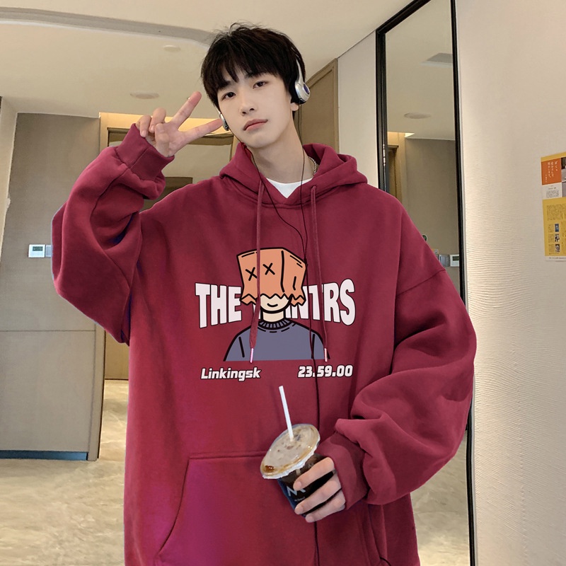 Áo Hoodie Nam Có Mũ Thu Đông 2023 New Men's Street Plus Nỉ Dáng Rộng Tay Bồng