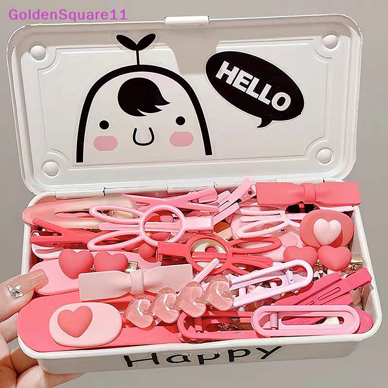Set 2 / 3 Kẹp Tóc Hình Nơ / Hoa / Trái Tim Màu Hồng Xinh Xắn Cho Bé vn