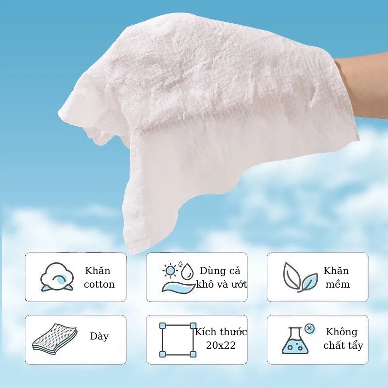 [Giá Sỉ] Túi 20 khăn giấy nén Hàn Quốc, dạng viên kẹo dùng 1 lần tiện dụng, an toàn, sạch sẽ - 20 x 22cm - Chính Hãng