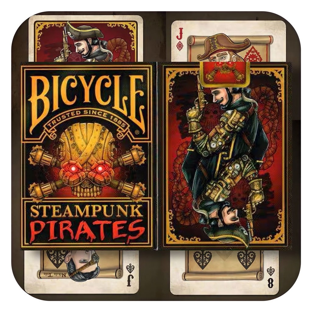 Bộ Bài Tây Nhựa Bicycle Hải Tặc STEAMPUNK PIRATES Cao Cấp | Chống Nước Chống Bụi | Thẻ Bài Sưu Tầm Trưng Bày