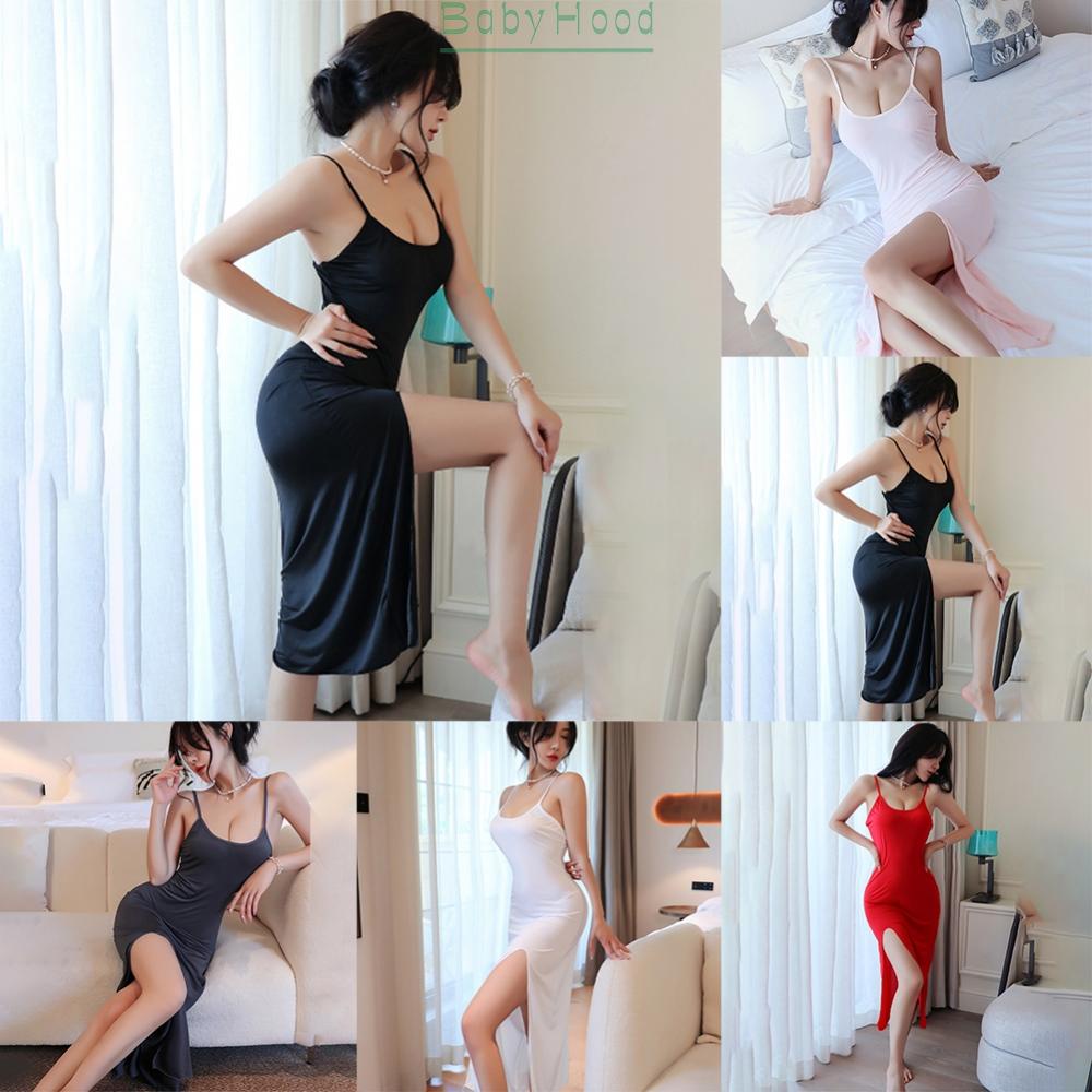 Women Bodycon Dress Slight Strech Solid Color Women Strappy Ultra Thin#BBHOOD