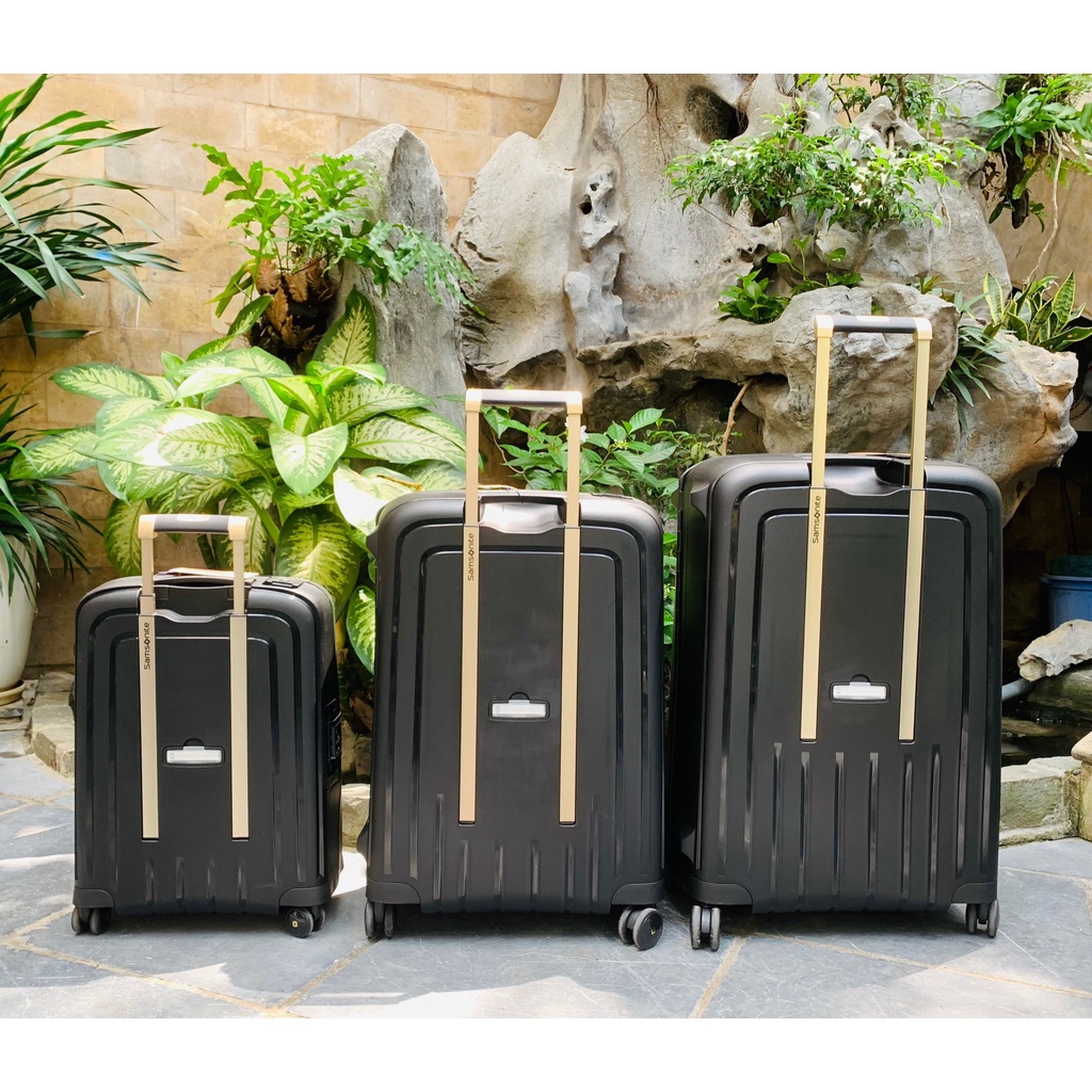 Vali Samsonite S Cure DLX màu Black/Gold - Bản giới hạn - Cao cấp -  Made in EU - HANGDUC88