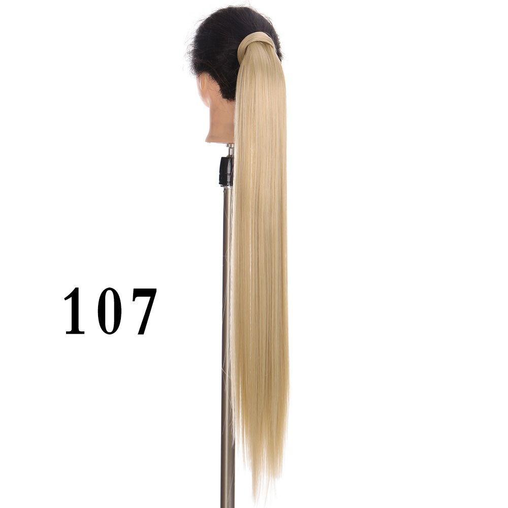 Isitaftb Kẹp Tóc Giả Đuôi Ngựa Thẳng Dài Tự Nhiên Mềm Mịn 33 Inches Dành Cho Bạn Nữ / Bé Gái