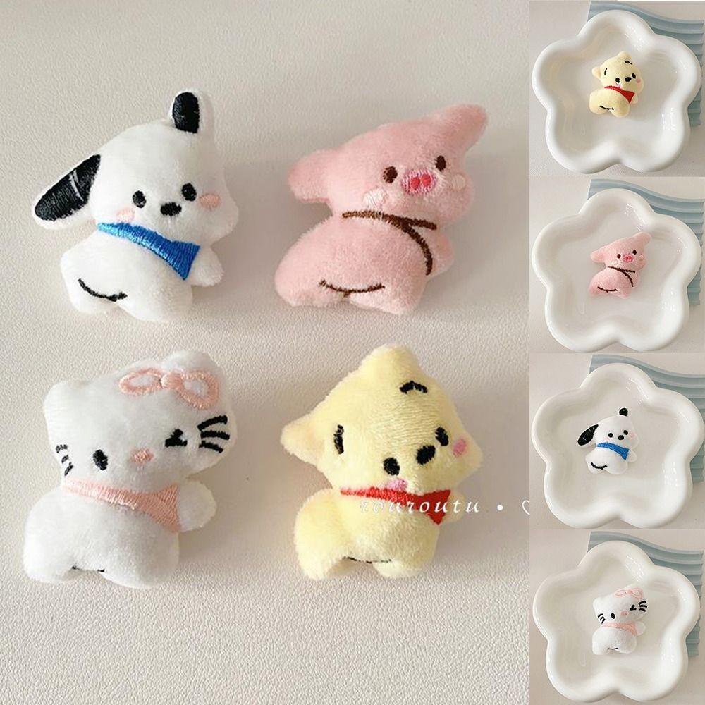 Huy Hiệu Cài Áo Hình Gấu pooh / Heo / Mèo 3d Bằng Vải Lông Nhung Dễ Thương Xinh Xắn