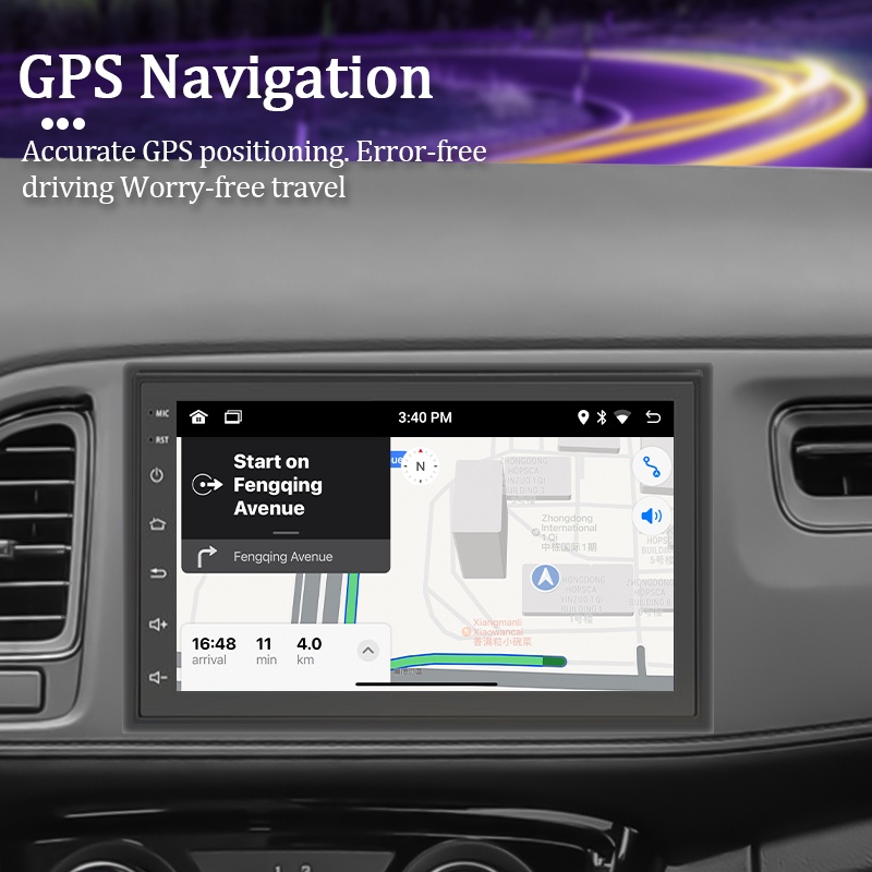 Máy Nghe Nhạc / Video / GPS Android 2 Din Có Kết Nối Bluetooth 2G Ram + 32g ROM Có Màn Hình Lớn Thông Dụng Cho Xe HơiJD