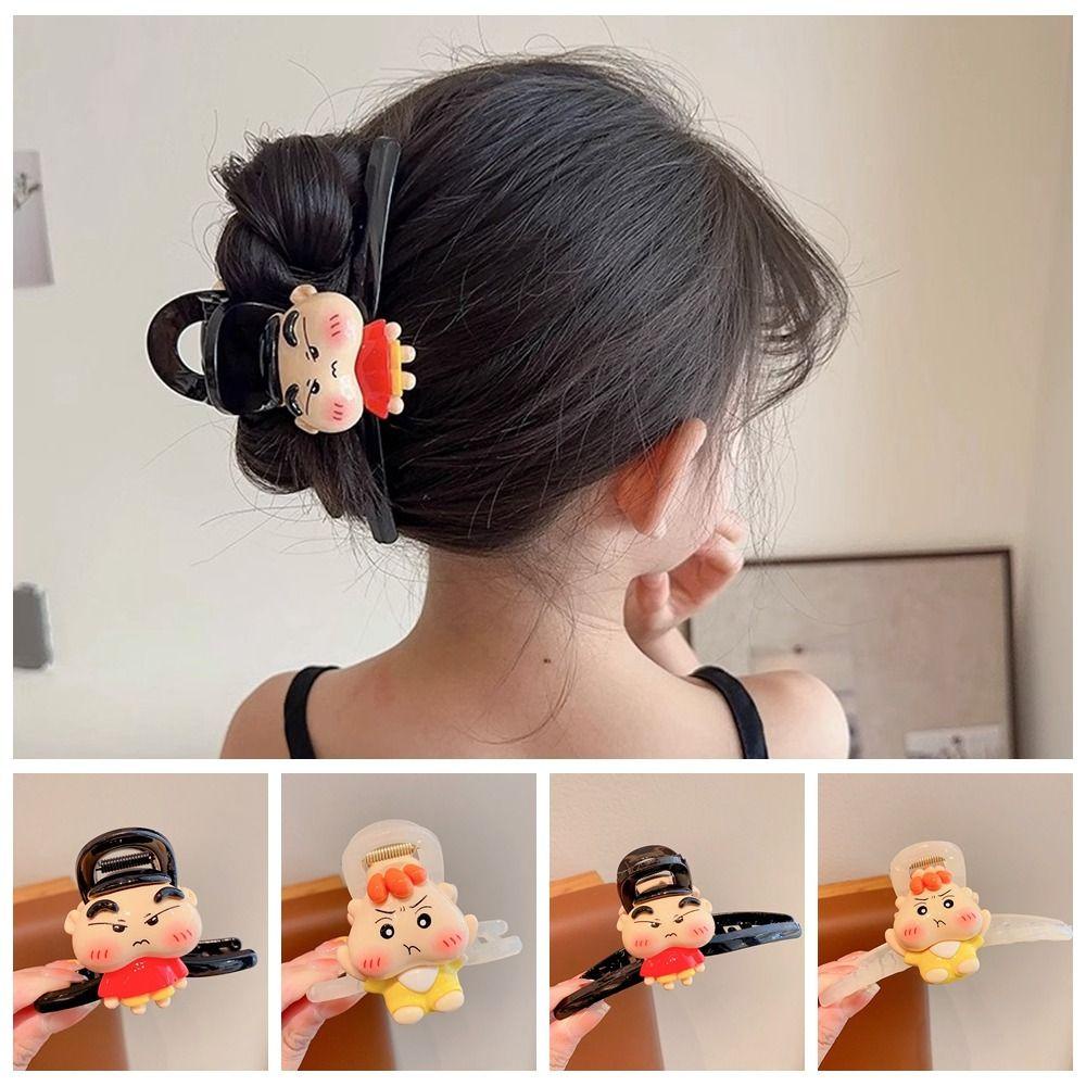 Jestine Kẹp Tóc acrylic Hình Hoạt Hình shin-chan Quà Tặng Hằng Ngày