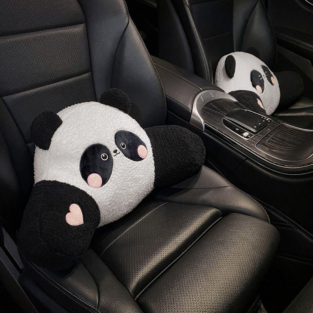 Mmluck panda Gối Tựa Đầu / Tựa Lưng Hình Trái Tim / Gấu Trúc Nhồi Bông Hoạt Hình Trang Trí Nội Thất Xe Hơi