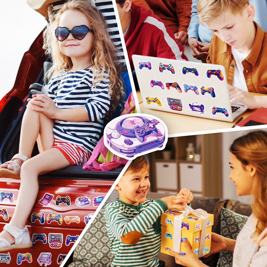 Bộ 50 Miếng Dán Trang Trí Tay Cầm Chơi game ps5 xbox Chống Thấm Nước Họa Tiết Hoạt Hình graffiti