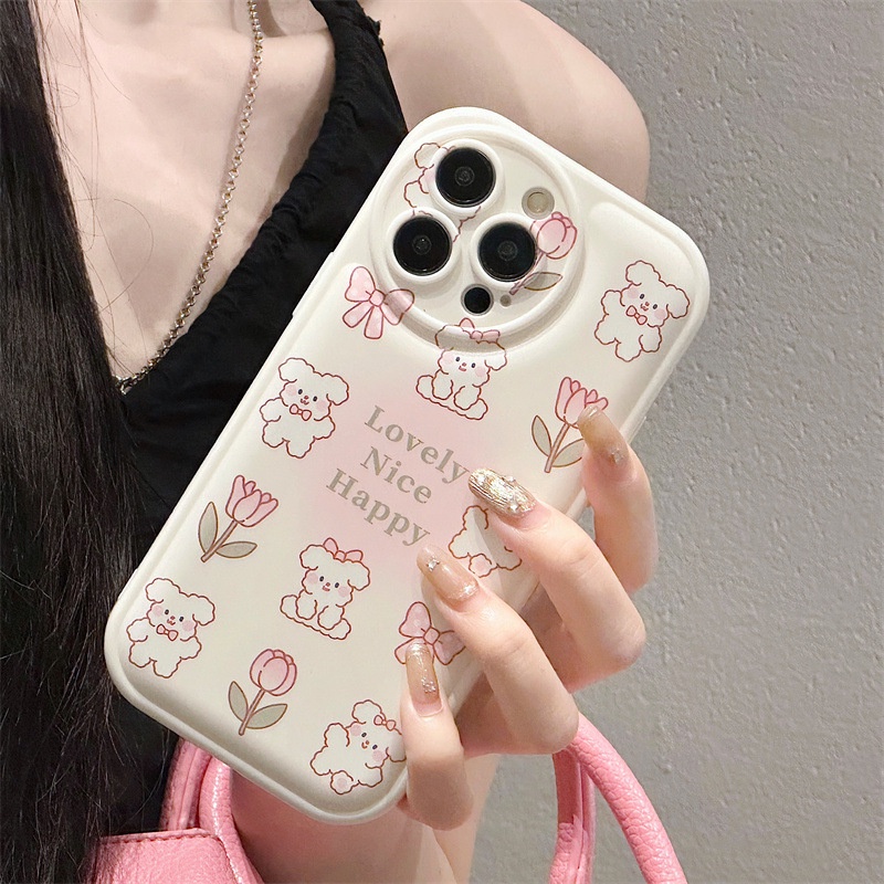 ỐP LƯNG IPHONEỐp Điện Thoại In Hình Chú Chó Và Hoa Cho iphone15 / 14promax / 13 / 12 / 11 / xr / xs / x / xsmax / 6plus / 7 / 8plus