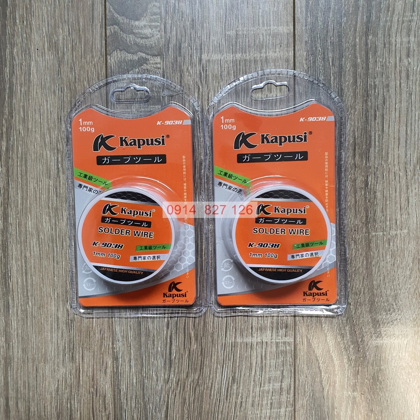 Cuộn thiếc hàn KAPUSI Japan K-9038, 1mm 100g thiếc hỗn hợp nhựa thông mau dính. Bh 12 tháng Kouritsu Official Store