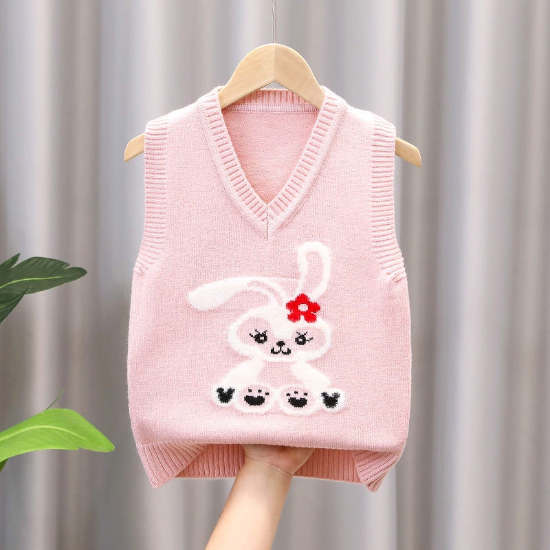 Áo Len Không Tay Phong Cách Mới Nhất Cho Bé Gái
