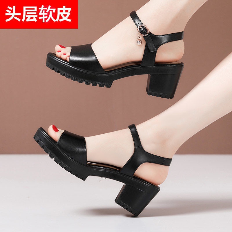 Sandal Đế Dày Bằng Da Thật Thời Trang Mùa Hè 2022 Mới Cho Nữ