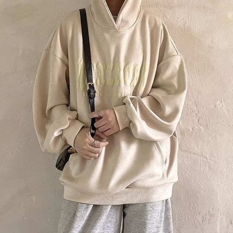 Áo Hoodie Da Lộn 540g Phong Cách Đường Phố Mỹ Cá Tính Cho Nam