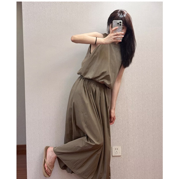 Zara Bộ Áo Tay Phồng Cổ Tròn + Chân Váy Lưng Cao Thời Trang Xinh Xắn Cho Nữ Mùa Hè4437247 4437246