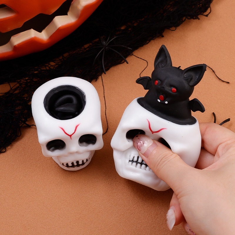 Đồ Chơi Bóp Giảm Căng Thẳng Hình Đầu Lâu / Dơi / Ma Quỷ Phát Nhạc Cho Lễ halloween