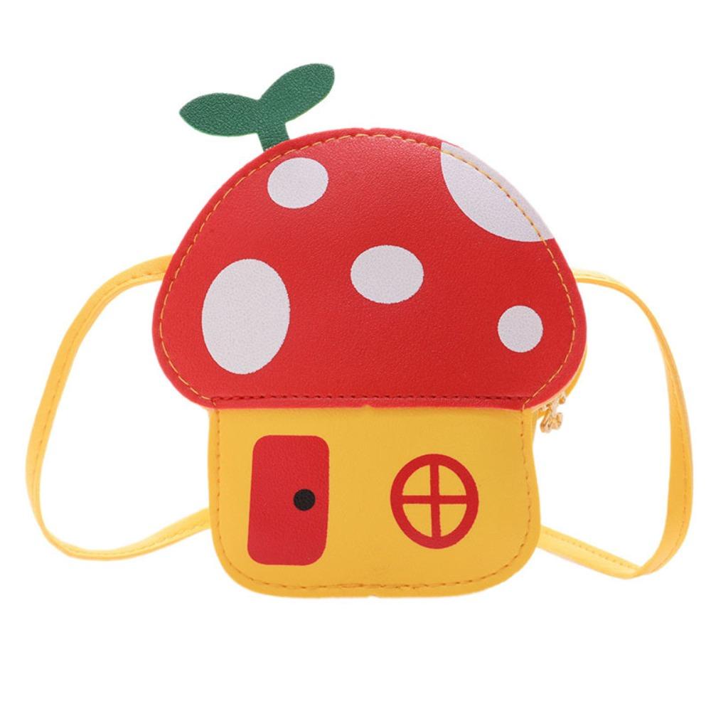 Mihan1 Túi Đeo Vai mini Bằng Da pu Hình Nấm Nhiều Màu Sắc Dễ Thương Cho Bé