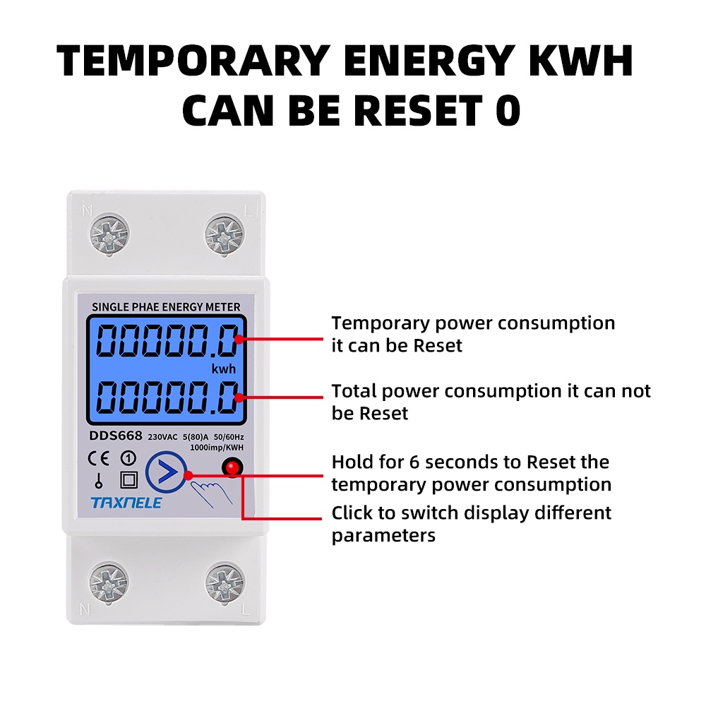 Đồng Hồ Đo Điện Áp 220v ac kwh 80a dds662 dds668 Chuyên Dụng