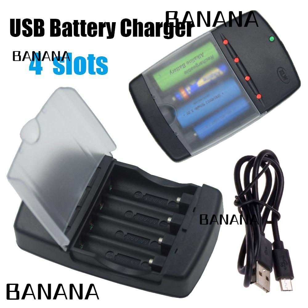 BANANA1 Sạc Pin Thông Minh Đa Năng Di Động Đèn Báo LED Đế Sạc Nhanh Cho Pin Sạc AA AAA 1.5V Pin Alka