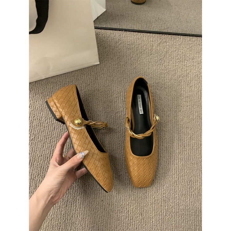 Giày Búp Bê Đế Bằng Mũi Vuông Thời Trang Dành Cho Nữ size 35-39