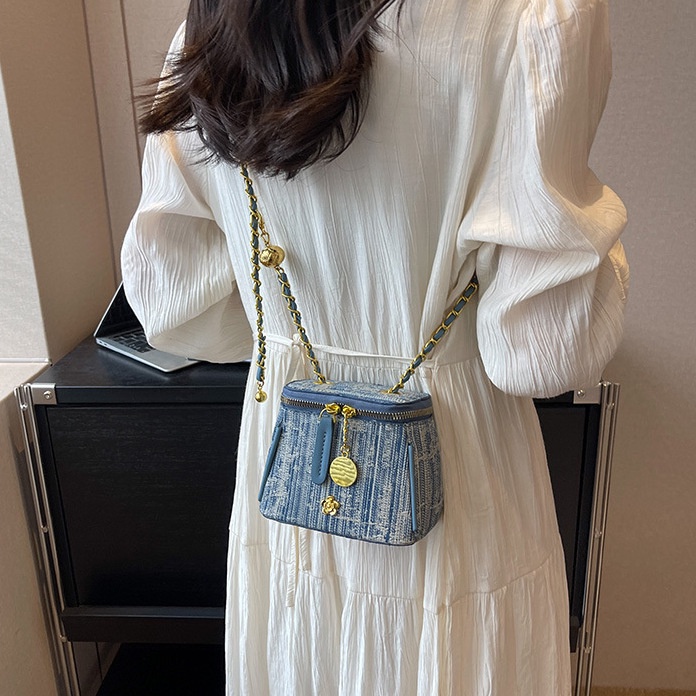 Jasmine Túi Đeo Chéo denim Dây Chuỗi Xinh Xắn Dành Cho Nữ