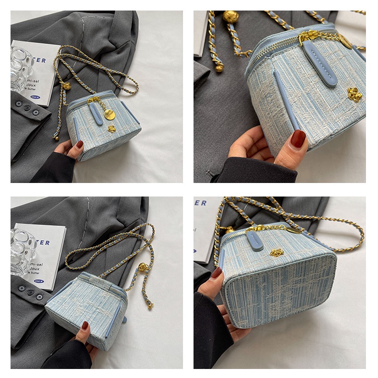 Jasmine Túi Đeo Chéo denim Dây Chuỗi Xinh Xắn Dành Cho Nữ