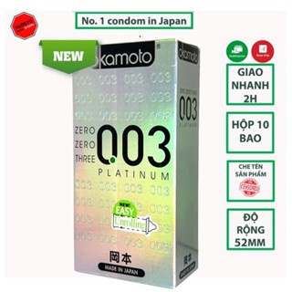 🔥CHÍNH HÃNG 100%🔥Bao cao su Okamoto 0.03 Platinum Trong Suốt Mềm Mại Hộp 10 Cái