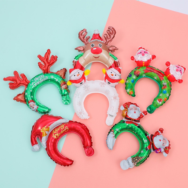 Bóng Lá Nhôm Noel Băng Đô, Bờm Cài Đầu Dùng Trong Tiệc Sinh Nhật, Đi Chơi Noel, Giáng Sinh, Đi Chơi Công Viên