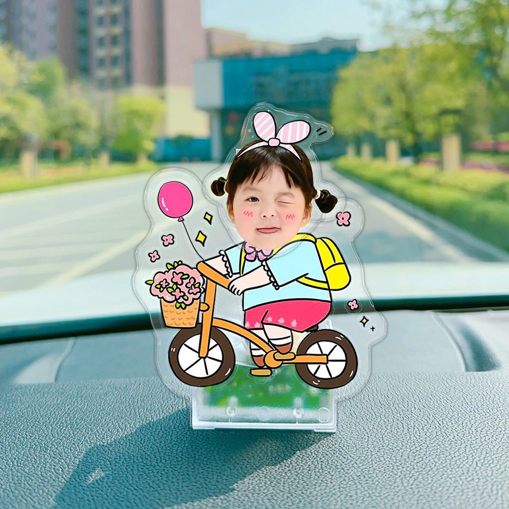 Mô hình standee lắc đầu chạy pin ghép mặt theo yêu cầu  cute làm quà tặng, trang trí ô tô, để bàn NPSHOP anime