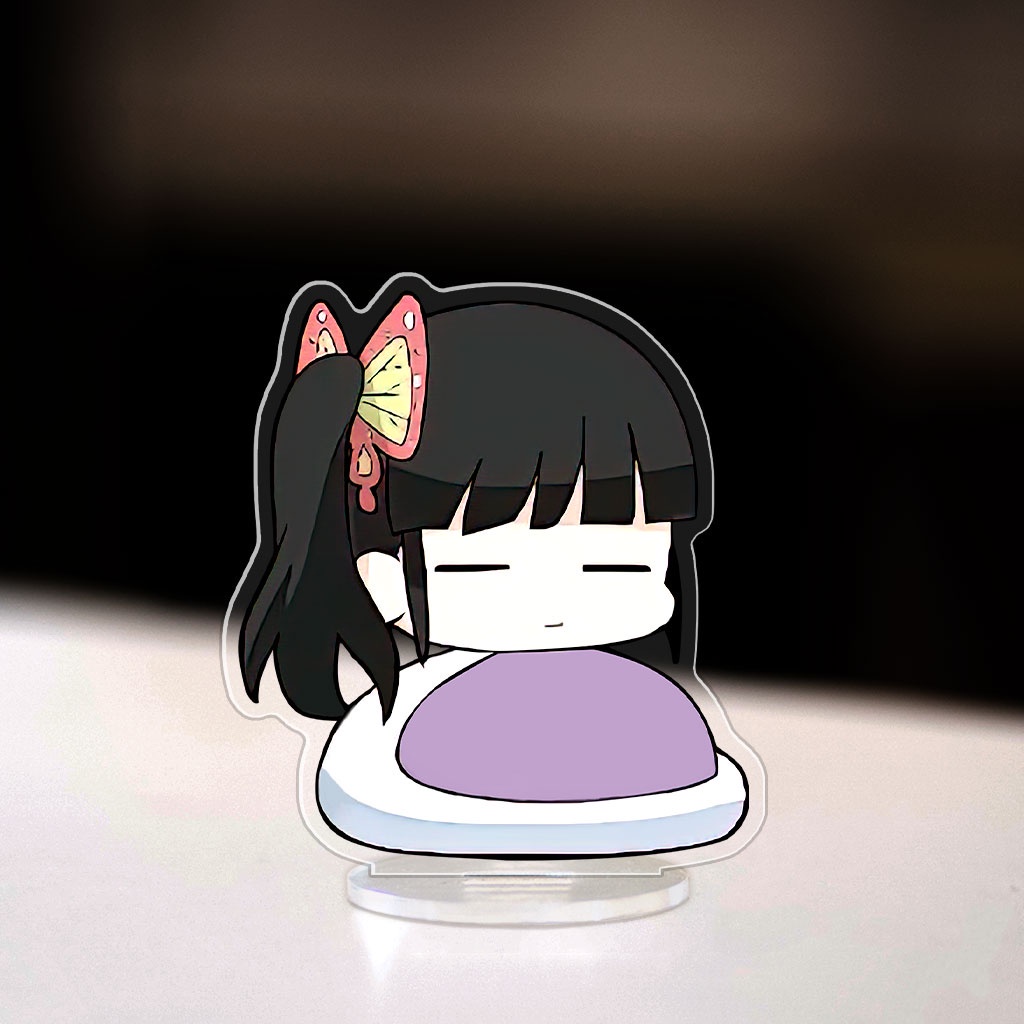 Mô hình đứng standee Kimetsu No Yaiba nằm ngủ nhân vật Tanjiro Nezuko trang trí bàn làm việc cao 8cm NLSHOP