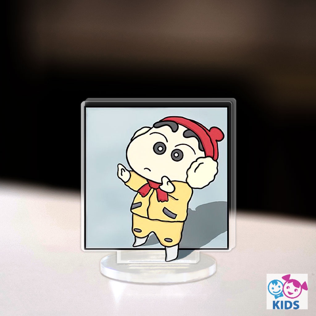 Mô hình Mini Shin Cậu Bé Bút Chì Shinnosuke Nene Masao Sato Standee Chibi trang trí góc học tập cao 3cm NLP