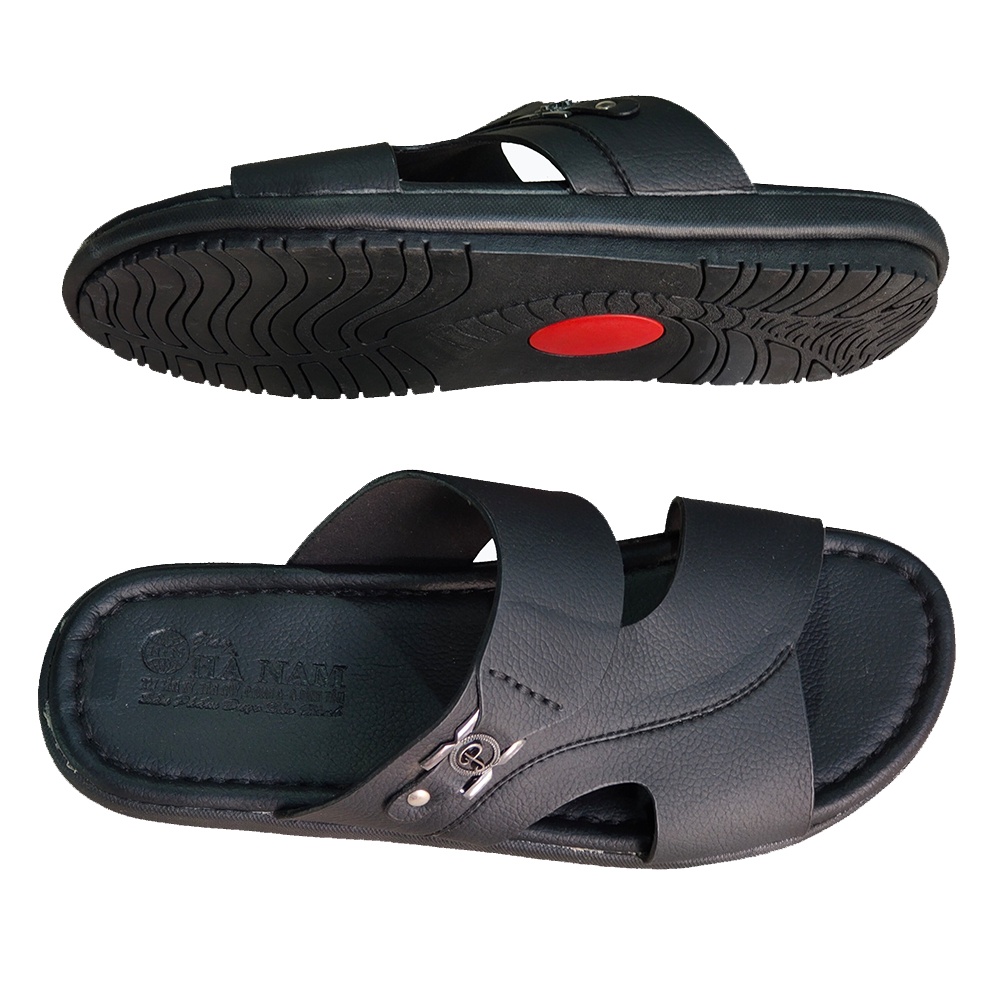 Dép nam quai ngang da bò thật TiTi ĐÔ cao cấp DNA2220