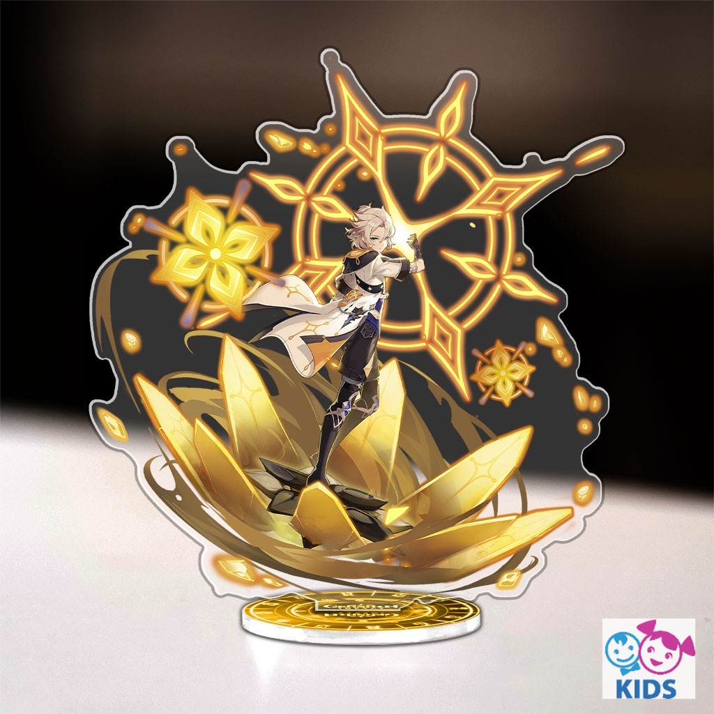 Mô hình 12cm genshin impact standee các nhân vật Xiao Zhongli Venti Albedo Ayato Kimisato trang trí góc học tập
