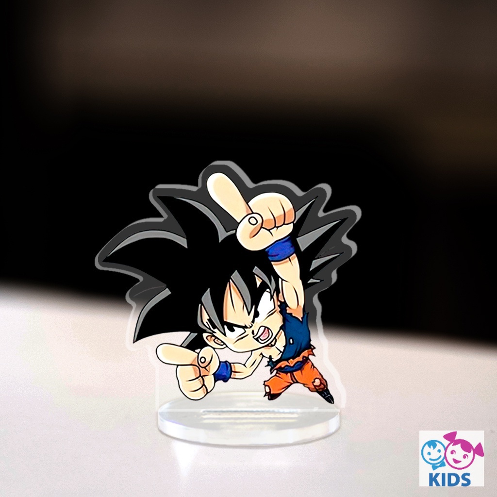 Mô hình Mini Son Goku Standee Chibi bảy viên ngọc rồng ma bư béo sên bọ hung rồng thần trang trí góc học tập cao 3cm NLP