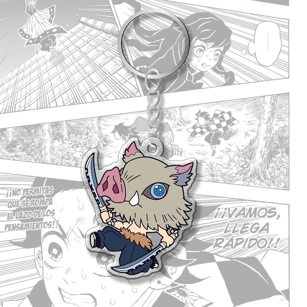 Móc khóa 5cm Kimetsu no Yaiba anime nhân vật Tanjiro Nezuko Inosuke Zenitsu phụ kiện túi xách ba lô trang trí NLP