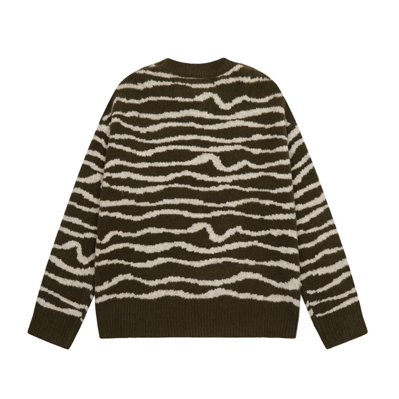 Áo Sweater Dệt Kim Tay Dài Cổ Tròn Thêu Hình Mặt Cười Thời Trang Đường Phố dr28w Cho Nam Và Nữ