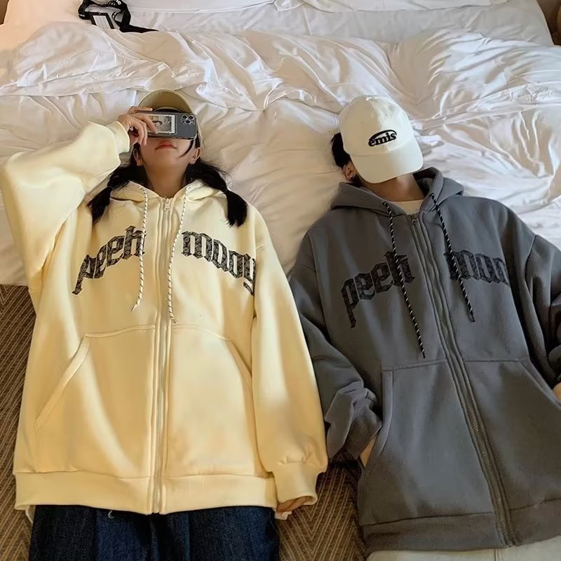 Áo Khoác Hoodie Có Khóa Kéo Dáng Rộng Thời Trang Xuân Thu Cho Nam