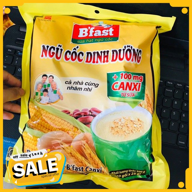 Ngũ Cốc Dinh Dưỡng B'fast Của VinaCafe Tăng Cường Canxi Gói 500g