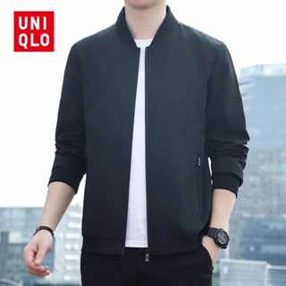 Áo khoác Bomber nam Uniqlo 2023 Áo khoác nam mùa xuân Áo mới Áo khoác nam cỡ lớn Áo khoác bay thông thường Áo khoác thời trang