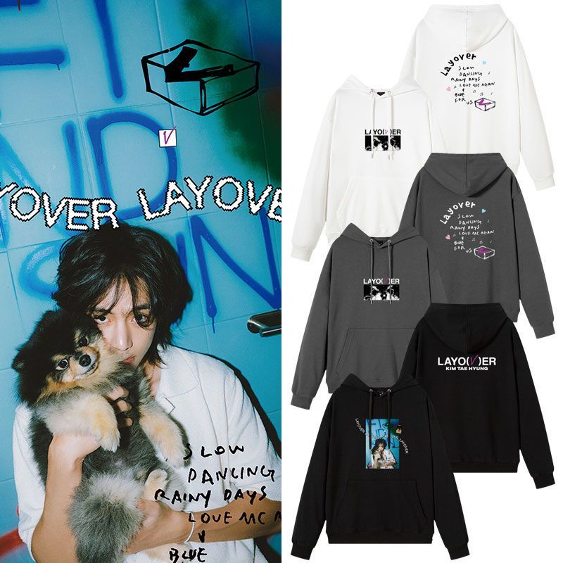 Áo hoodie Dáng Rộng In Tên Các Thành Viên Nhóm Nhạc Bts bangtan v taehyung Thời Trang Đường Phố Cho Nam Và Nữ