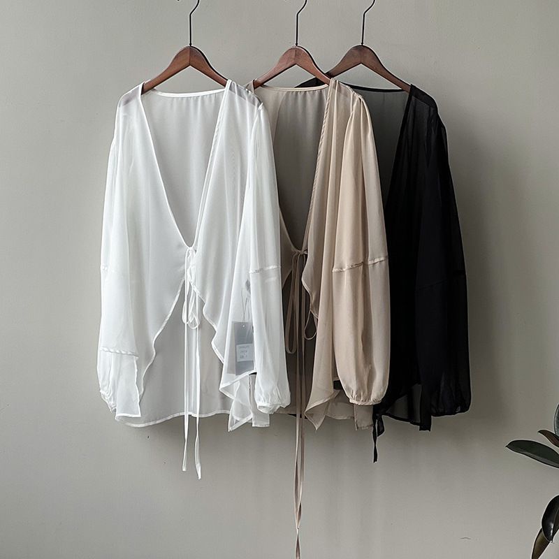 Áo Khoác cardigan chiffon Mỏng Dáng Rộng Chống Nắng Thời Trang Mùa Hè 2023 Mới Phong Cách Pháp Cho Nữ 2023