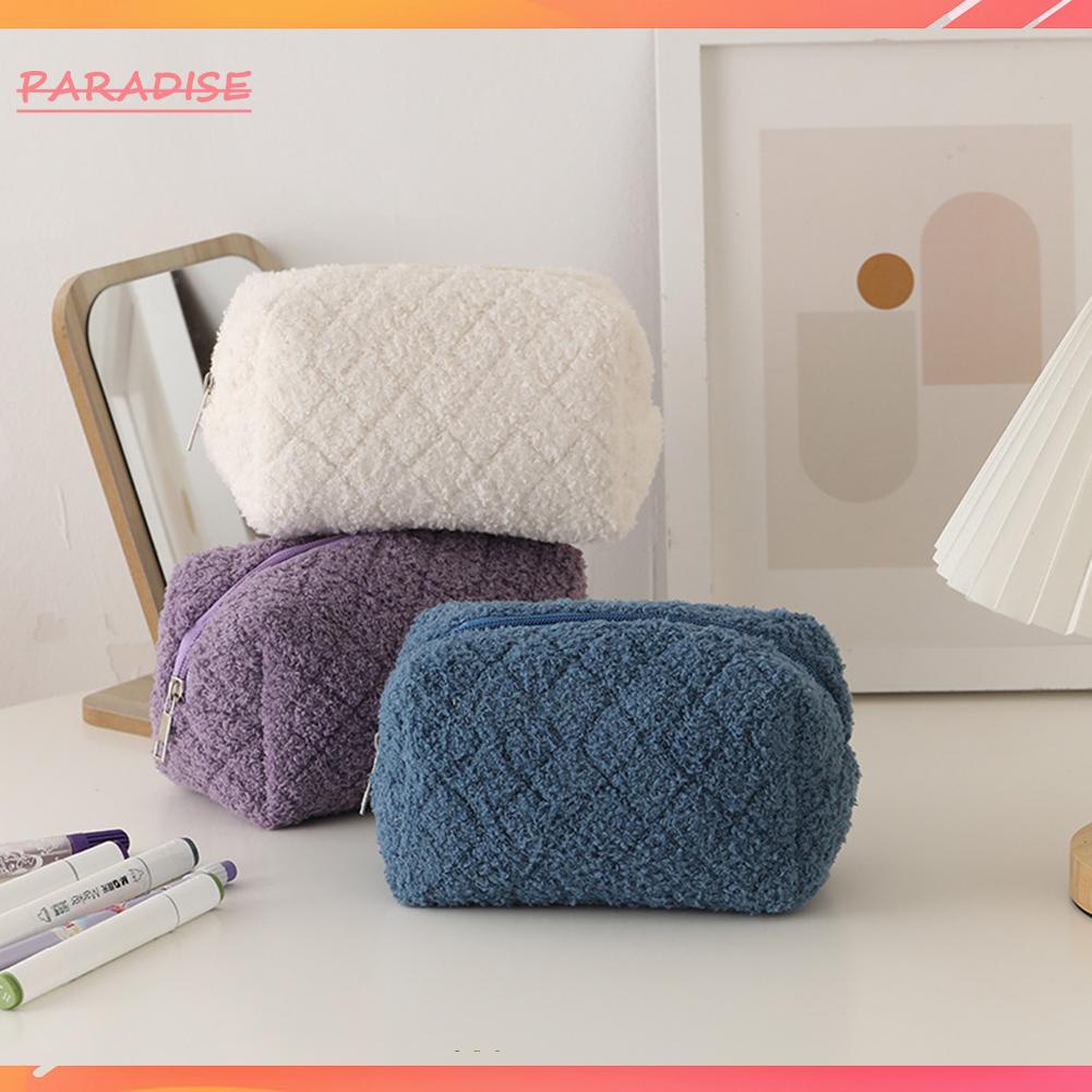 Túi Đựng Mỹ Phẩm Chần Bông Màu Trơn Sử Dụng Hàng Ngày Cho Nữ